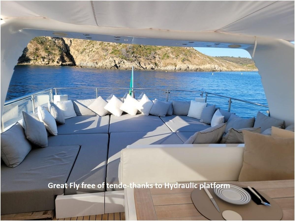 a lounge chair on a boat aboard P Yacht for Sale
