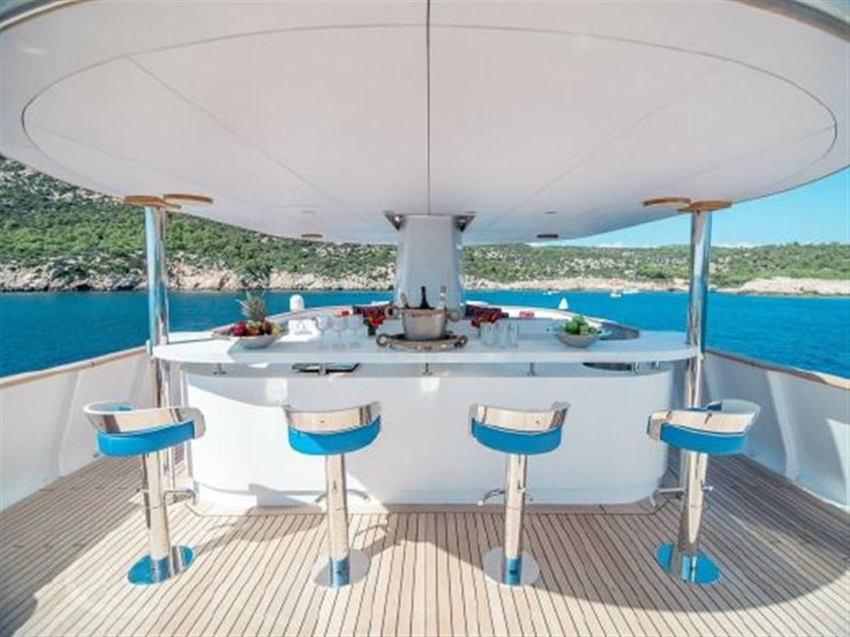 a table on a boat aboard CHARISMA Yacht for Sale