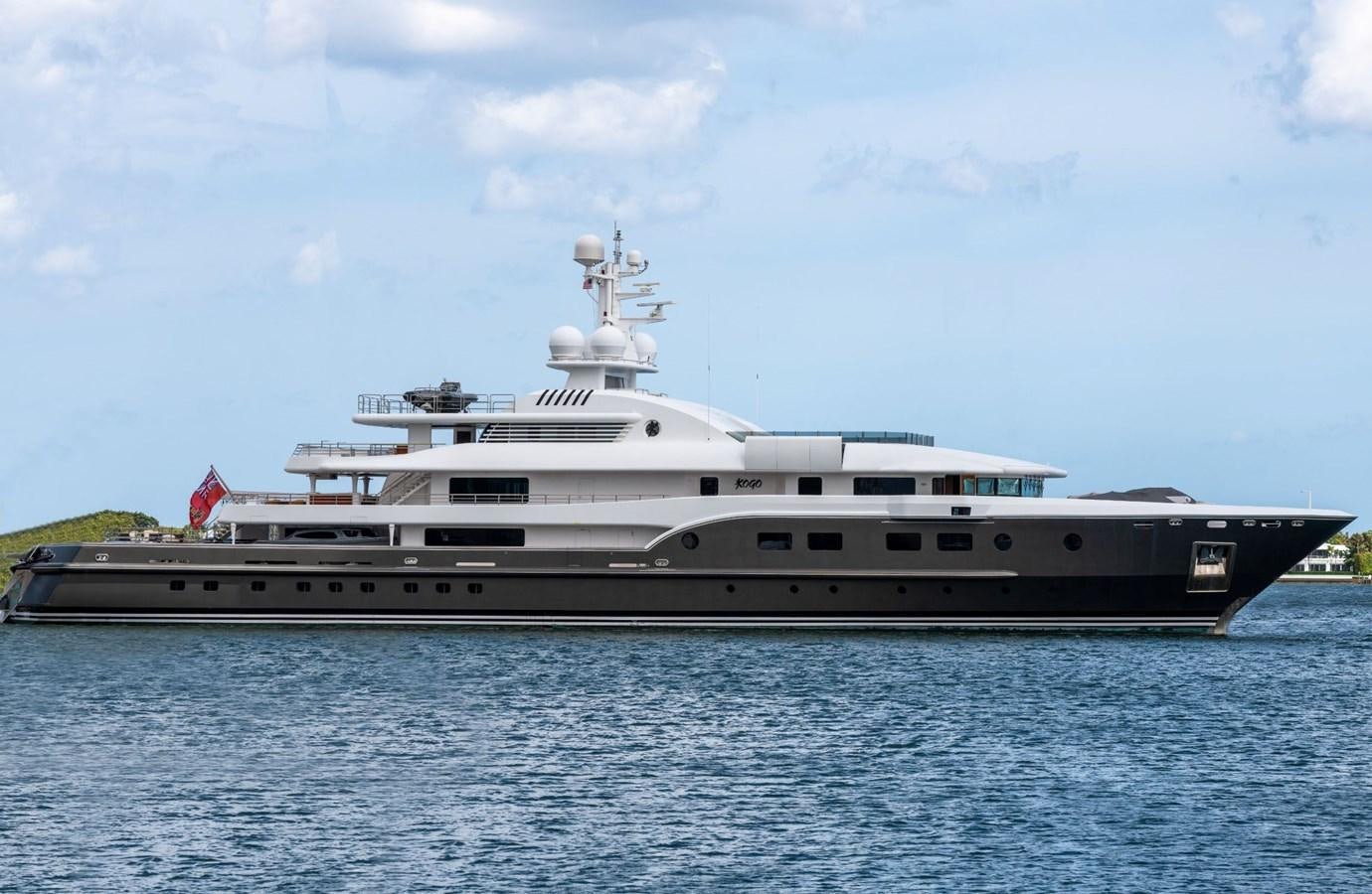 a large ship in the water aboard KOGO Yacht for Sale