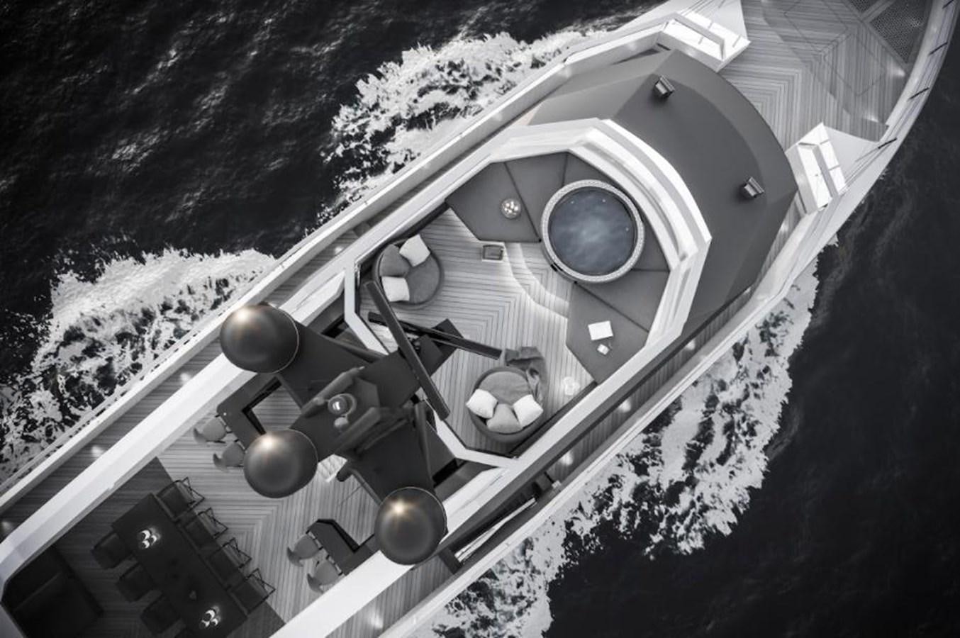 a space ship in the water aboard EVADNE ROCK XL Yacht for Sale