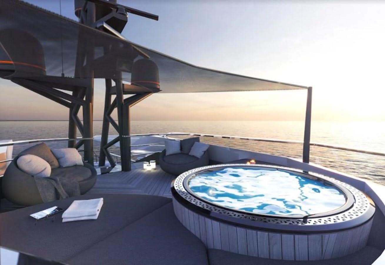 a pool on a deck aboard EVADNE ROCK XL Yacht for Sale