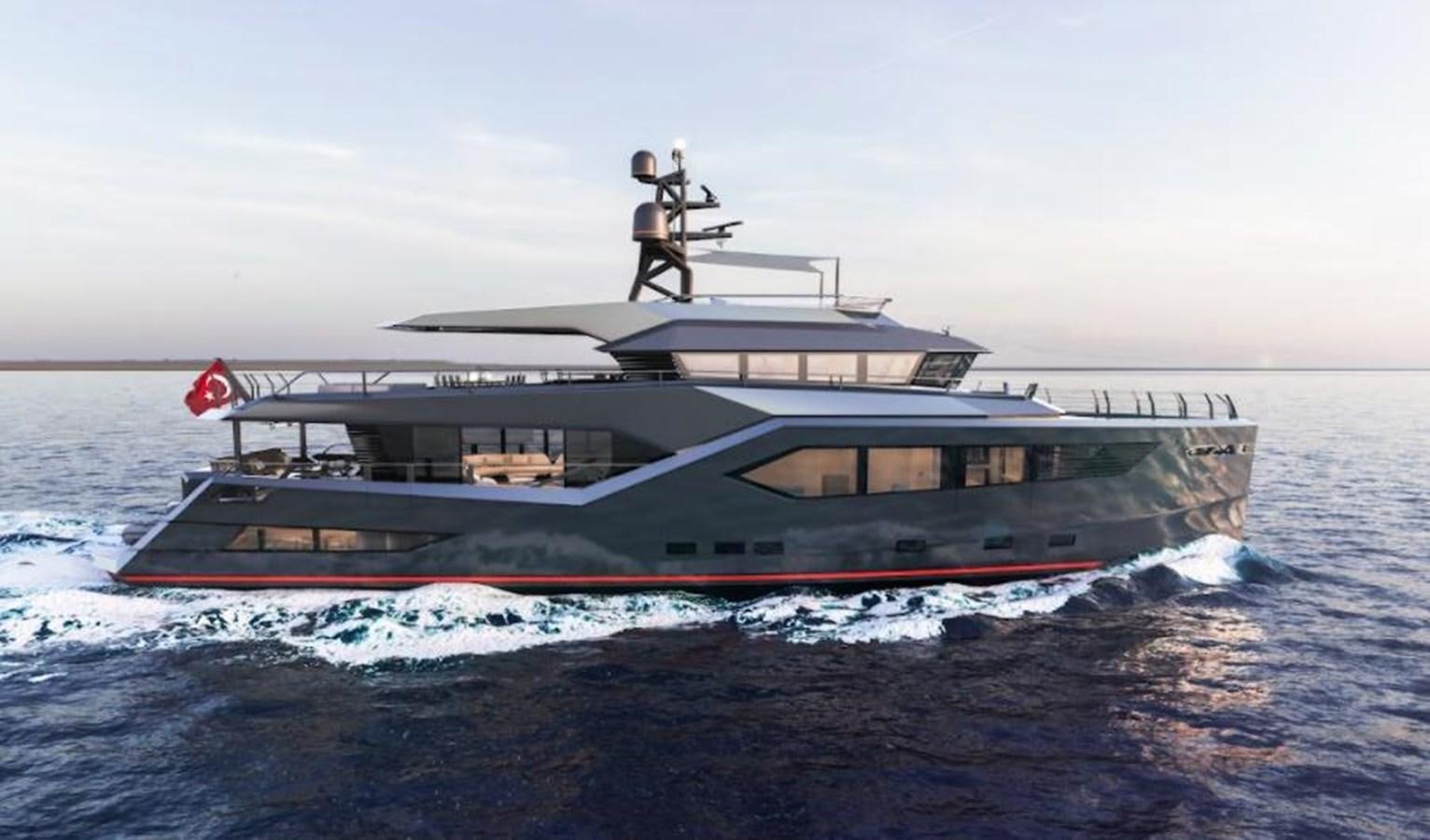 a large boat in the water aboard EVADNE ROCK XL Yacht for Sale