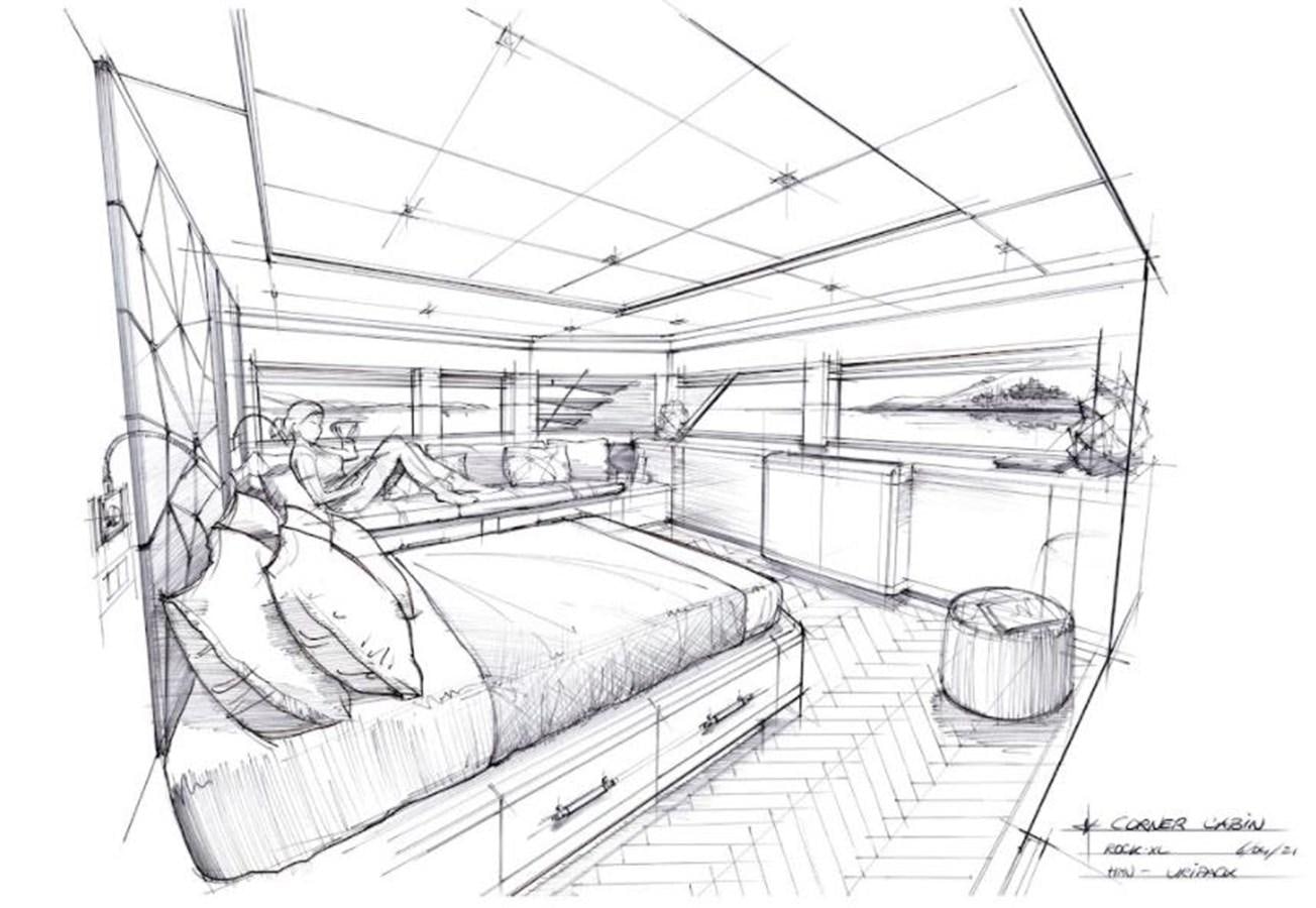 diagram, engineering drawing aboard EVADNE ROCK XL Yacht for Sale