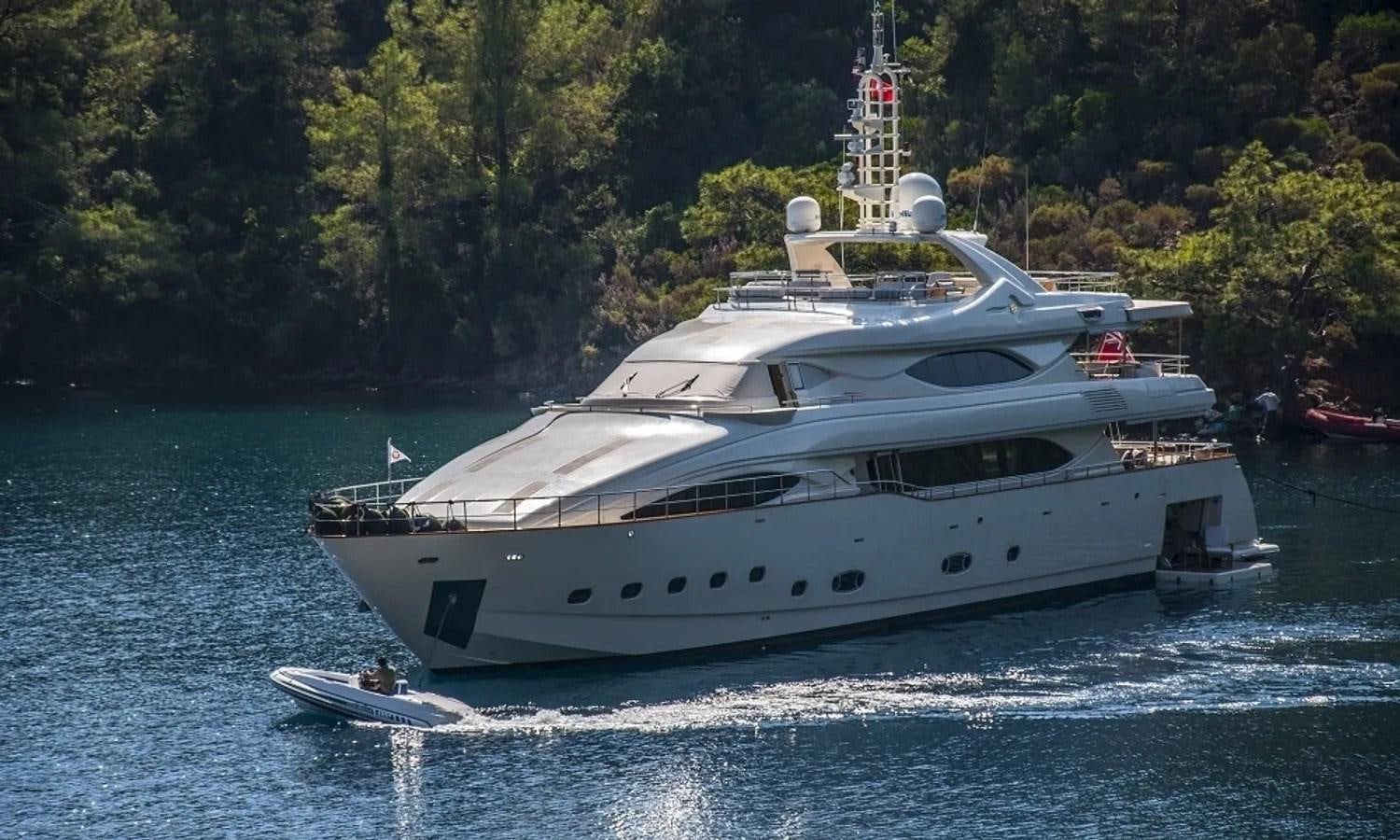 a large white yacht aboard ARIELA Yacht for Sale