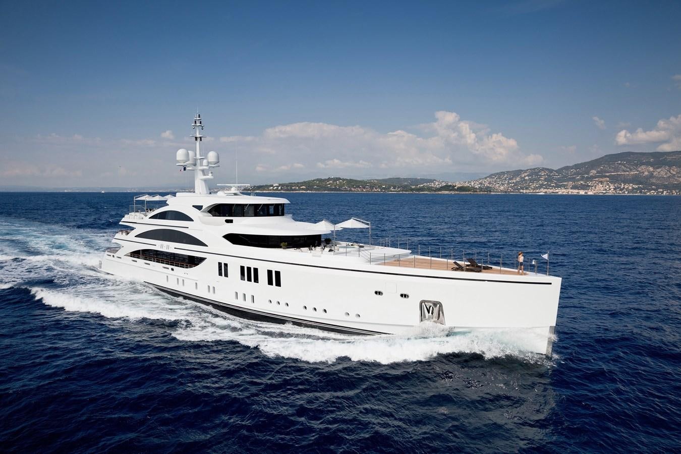 a white yacht on the water aboard SOUNDWAVE Yacht for Sale
