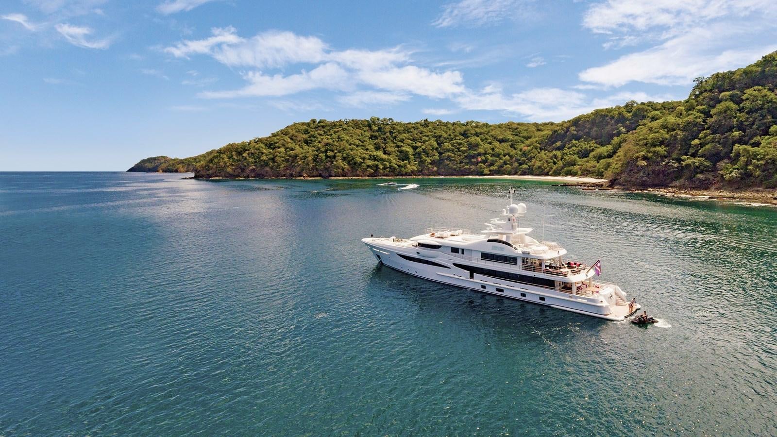 a boat in the water aboard STEP ONE Yacht for Sale