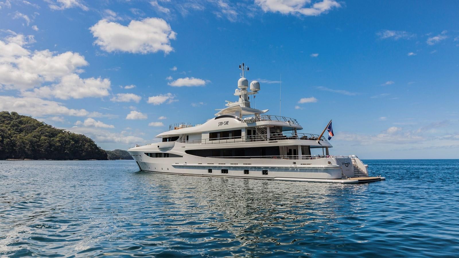 a boat on the water aboard STEP ONE Yacht for Sale