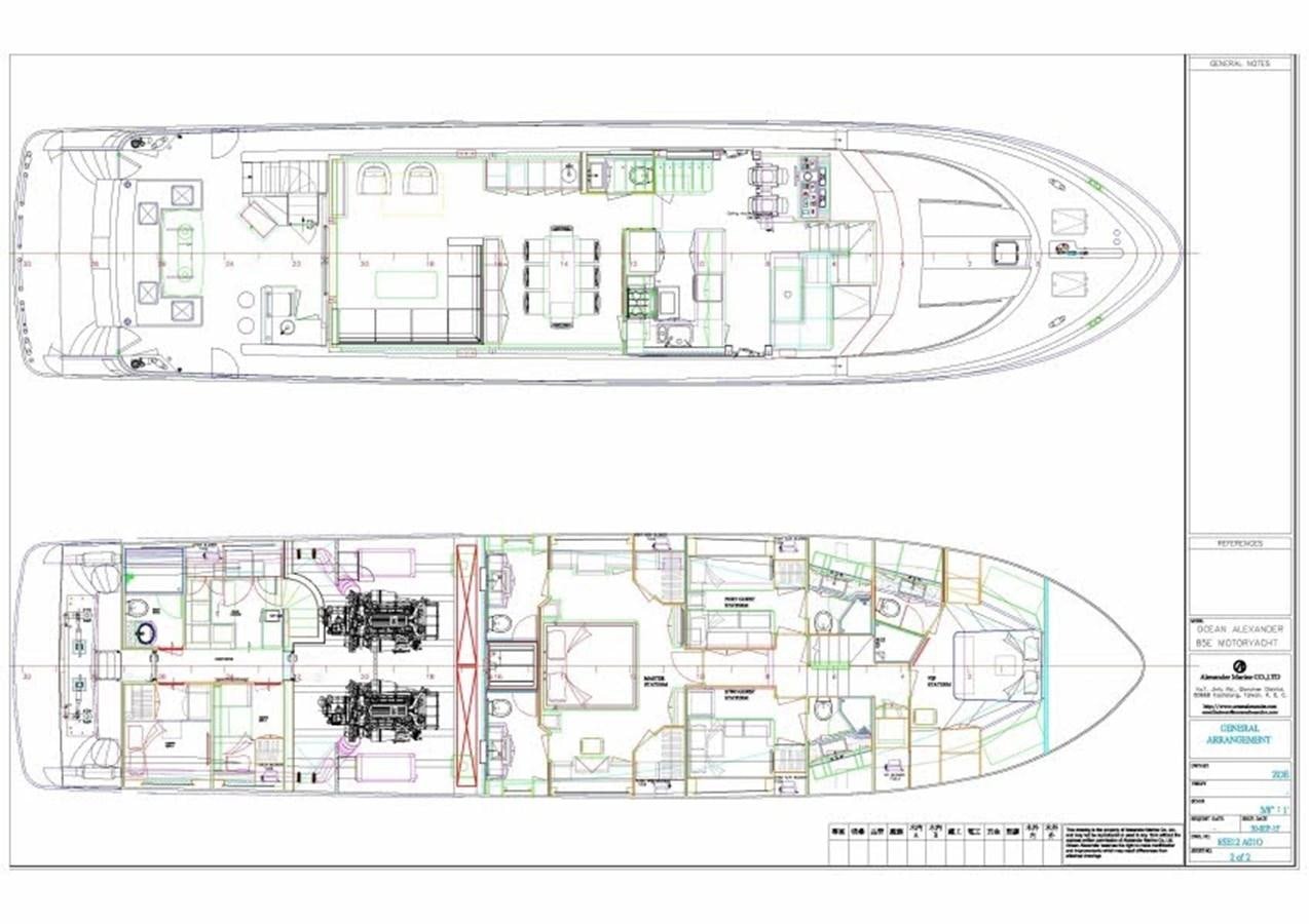 diagram aboard PHOENIX Yacht for Sale