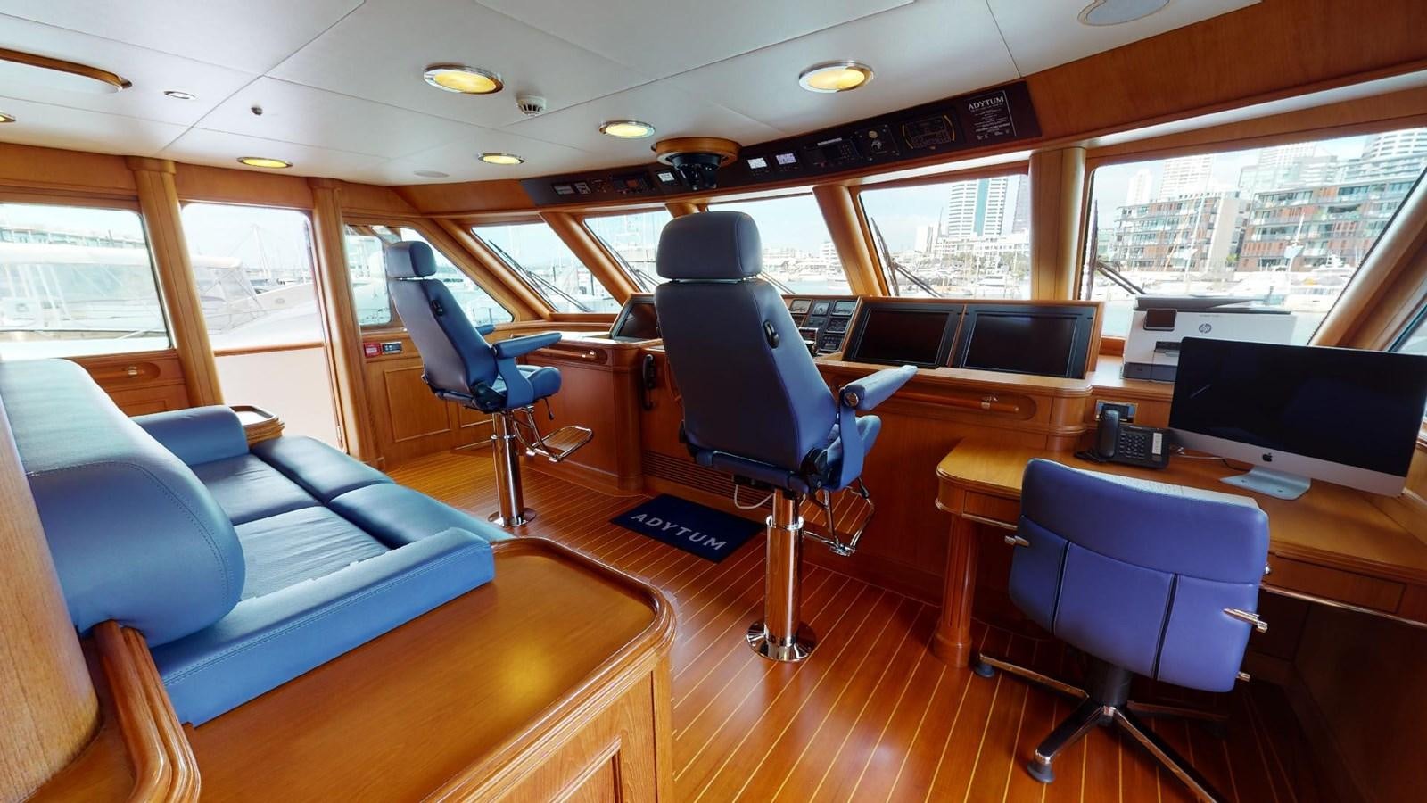 inside of a car aboard ADYTUM Yacht for Sale