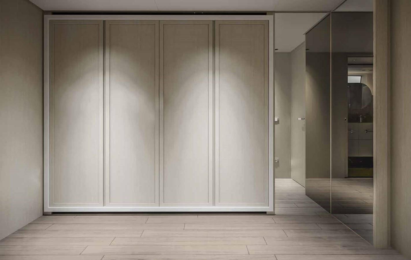 a room with a large closet aboard AM Yacht for Sale