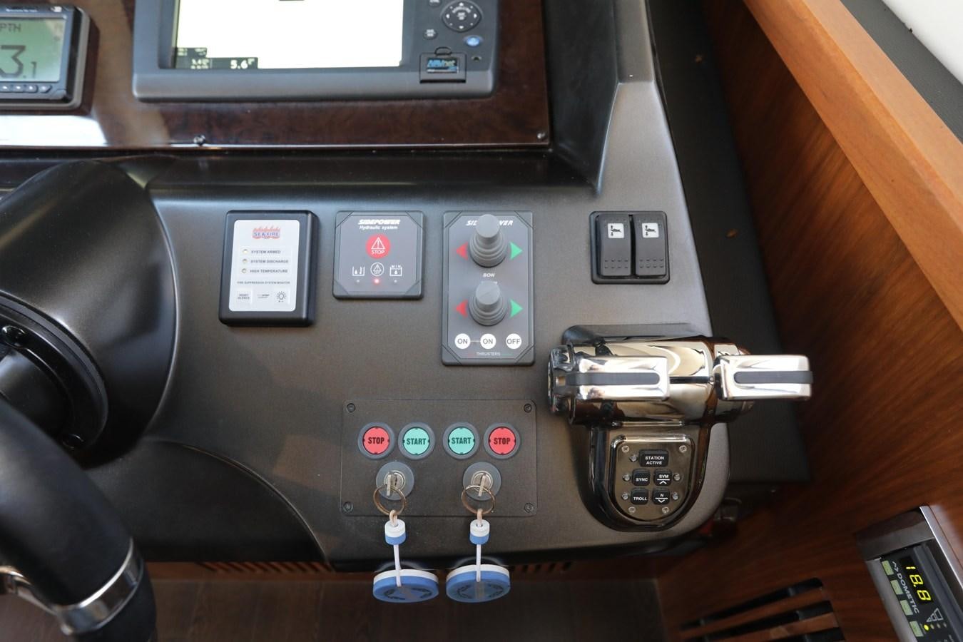 the inside of a car aboard CAPRICHO II Yacht for Sale