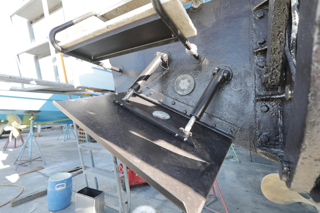 a large machine with a large metal piece aboard CAPRICHO II Yacht for Sale
