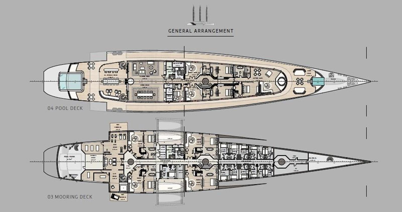 diagram, engineering drawing aboard AEGIR 2.0 Yacht for Sale