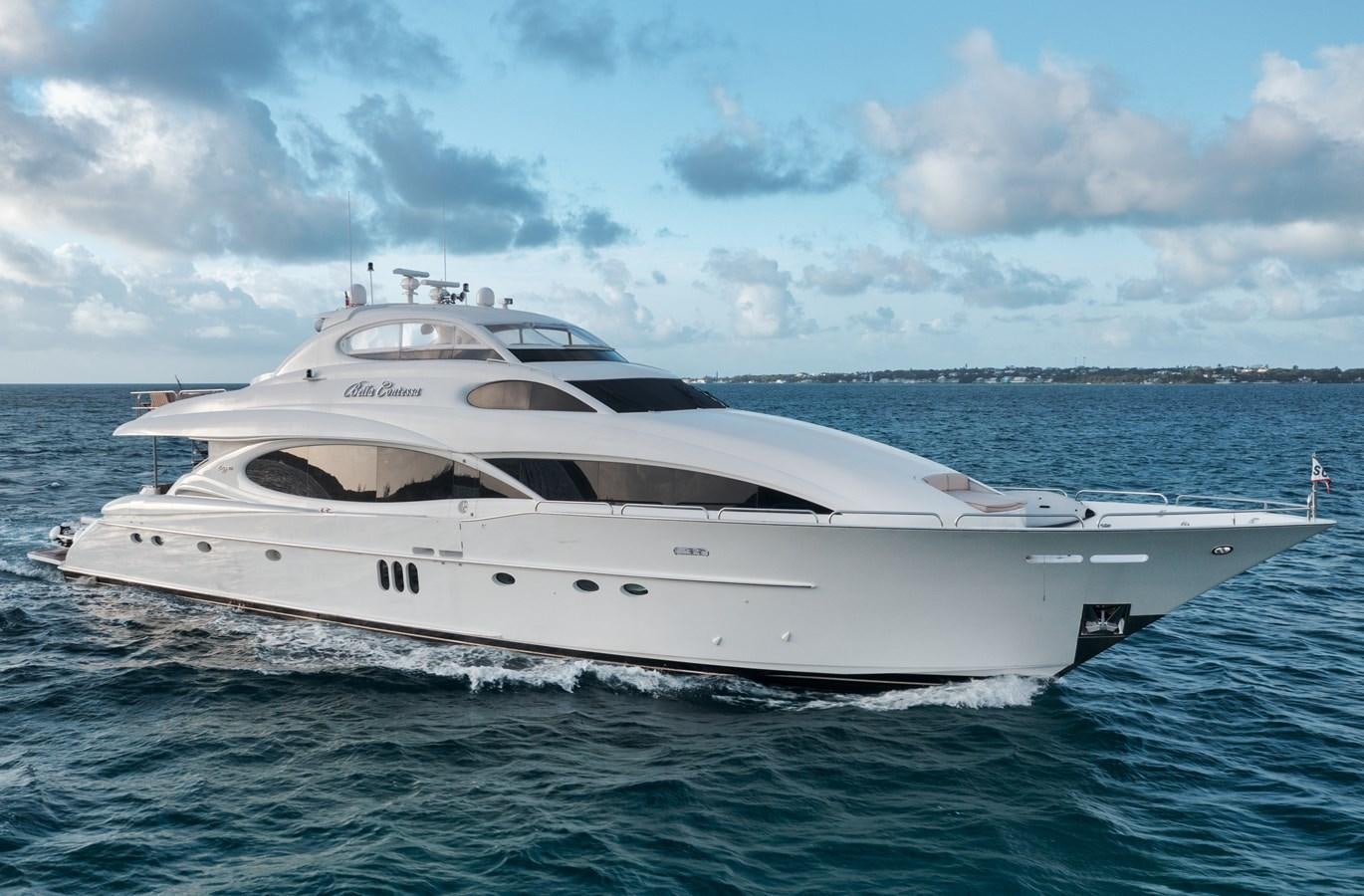 a white yacht in the water aboard BELLA CONTESSA Yacht for Sale
