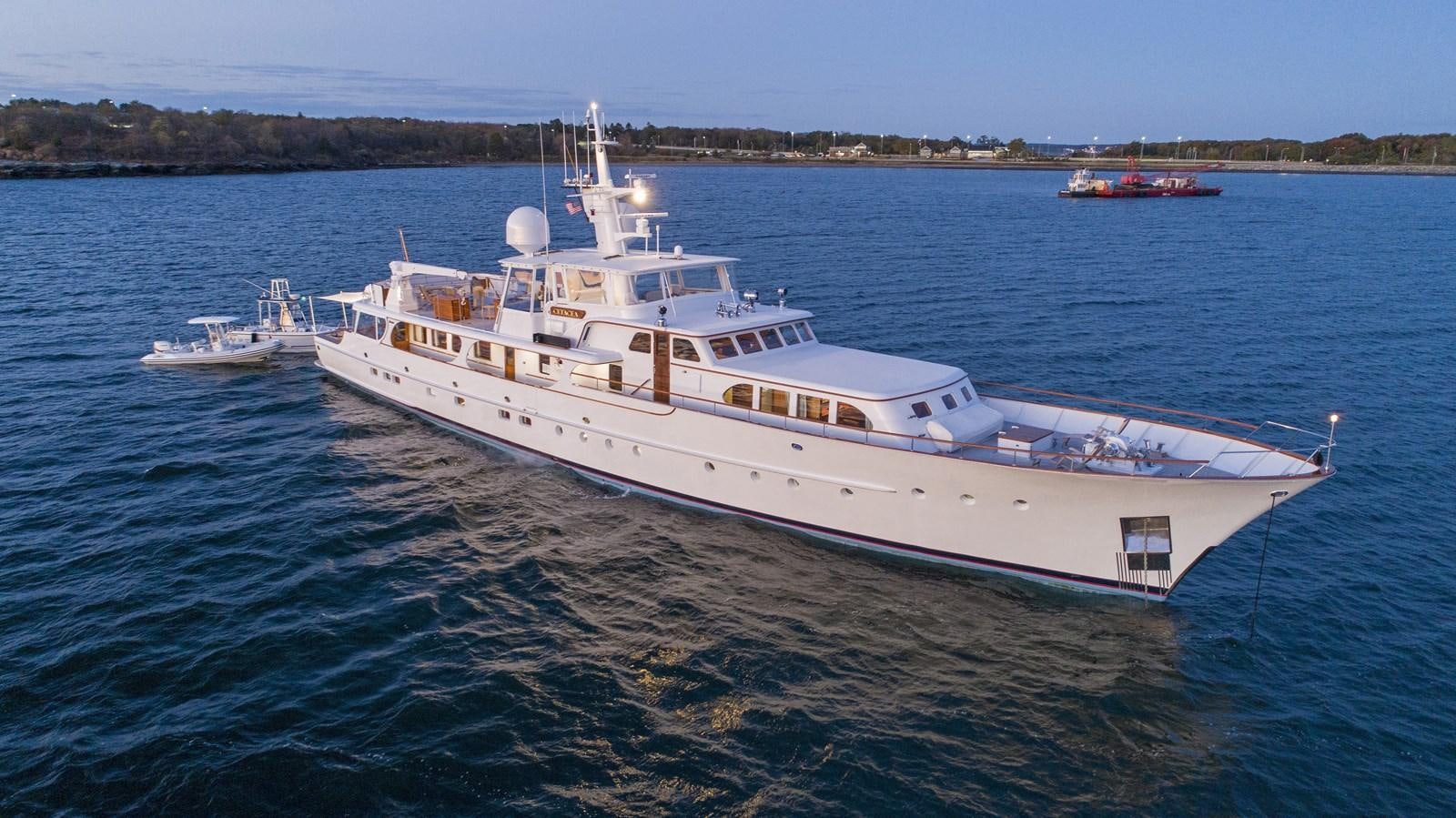 a large white ship in the water aboard MARYBELLE Yacht for Sale