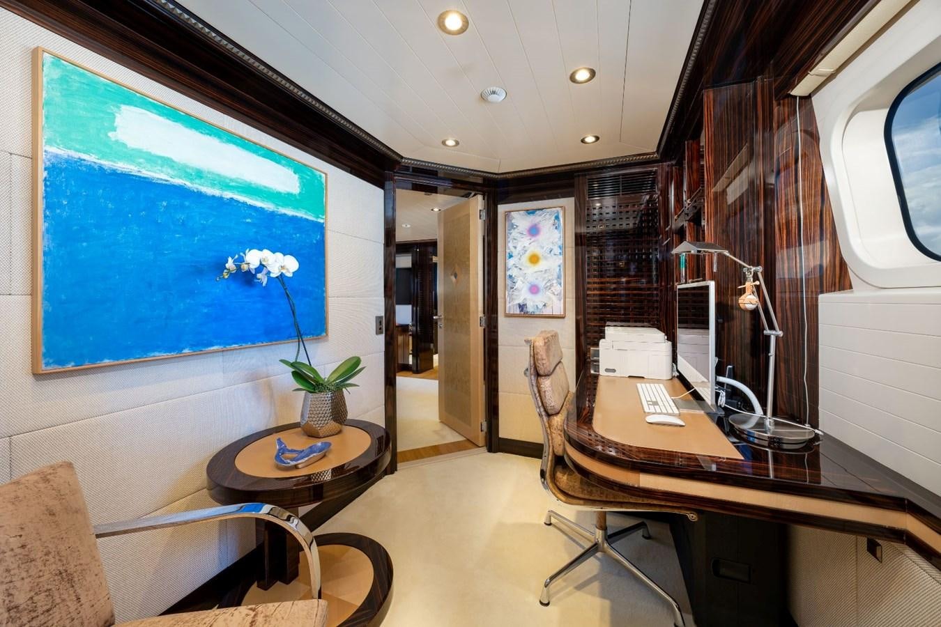 a room with a large screen aboard VESPER Yacht for Sale