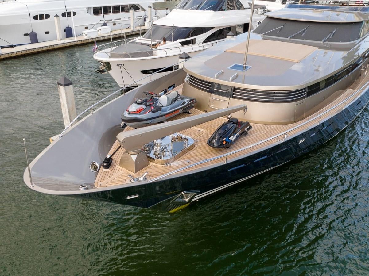 a boat is parked in the water aboard VESPER Yacht for Sale