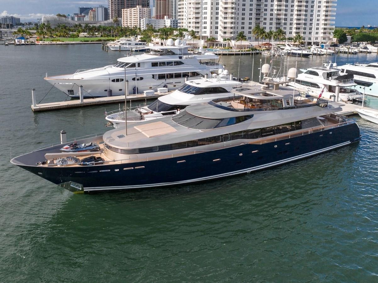 a large boat in the water aboard VESPER Yacht for Sale