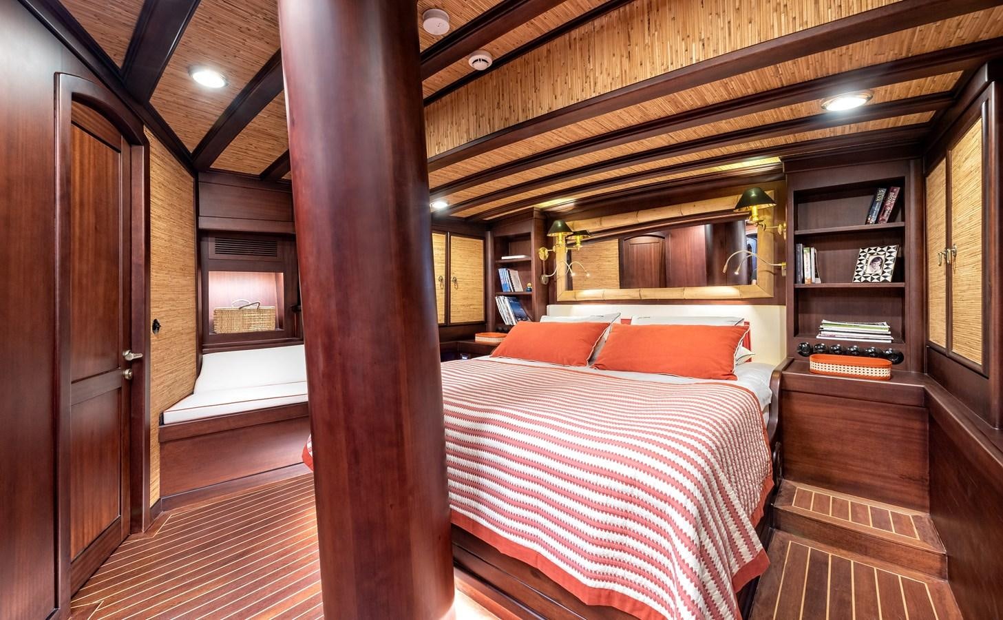 a bed in a room aboard CAPTAIN COOK Yacht for Sale