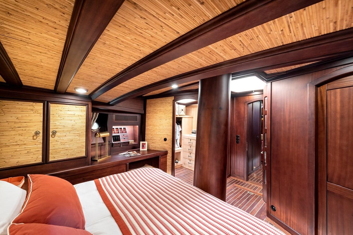 a bed in a room aboard CAPTAIN COOK Yacht for Sale