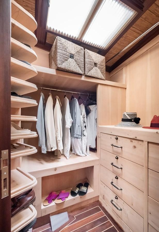 a closet full of clothes aboard CAPTAIN COOK Yacht for Sale