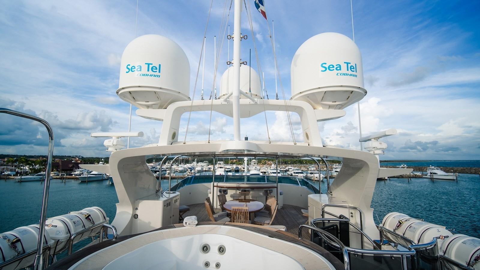 a boat with white sails aboard ORINOKIA Yacht for Sale
