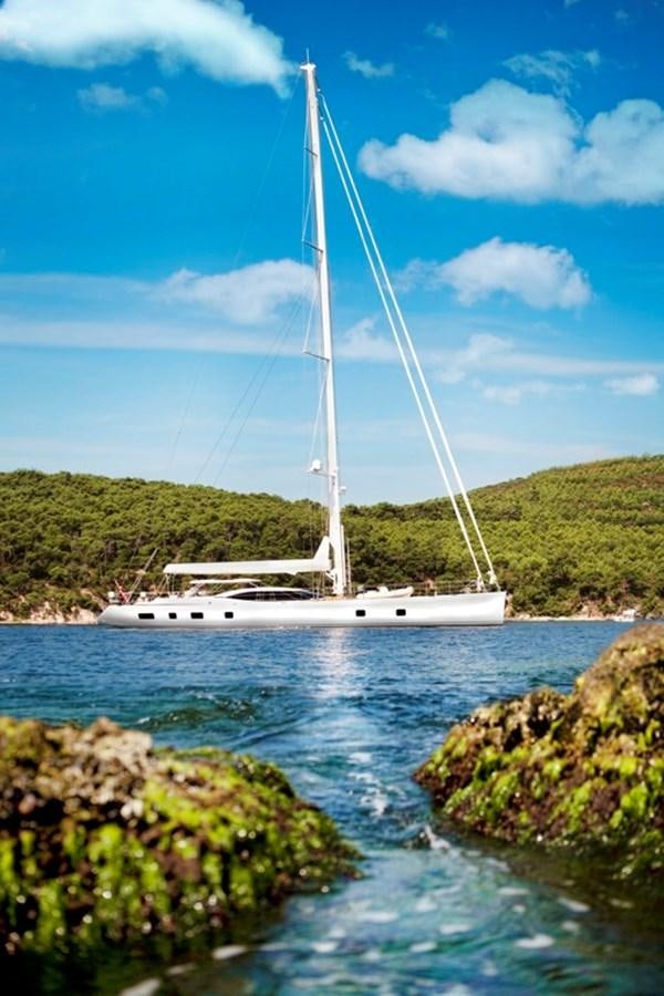 a boat on the water aboard SERAFIM Yacht for Sale