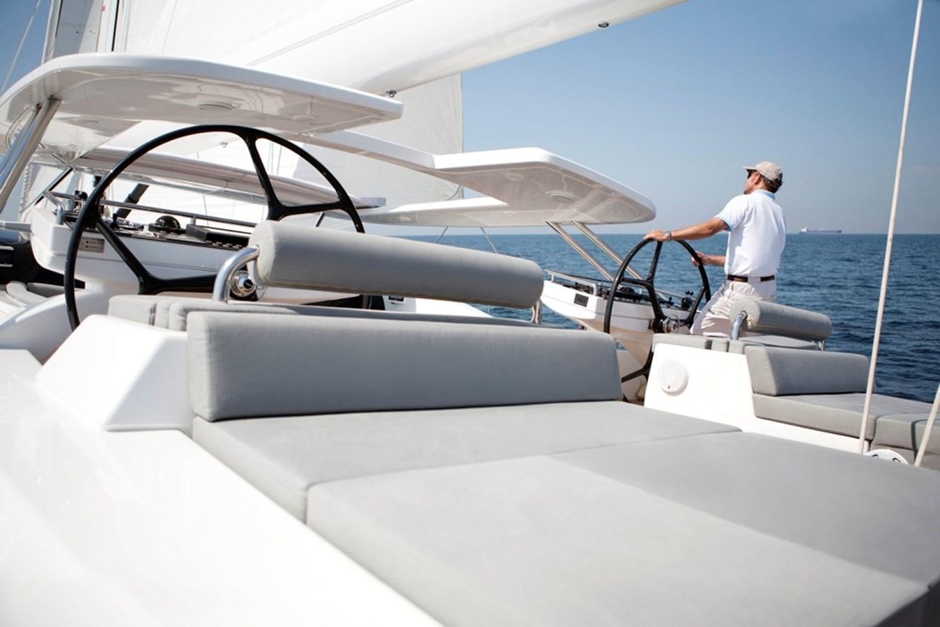 a person on a boat aboard SERAFIM Yacht for Sale