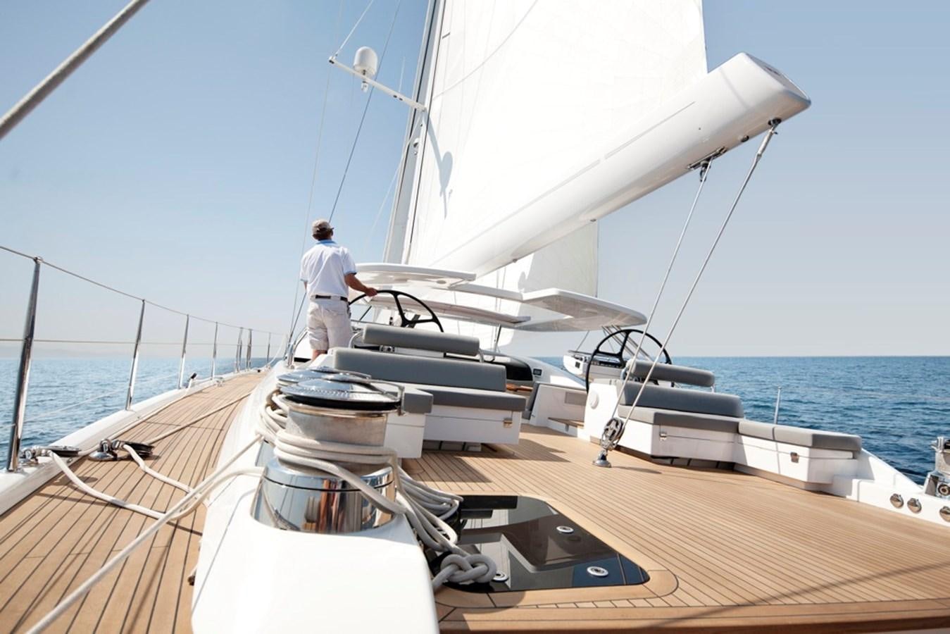a boat on the water aboard SERAFIM Yacht for Sale