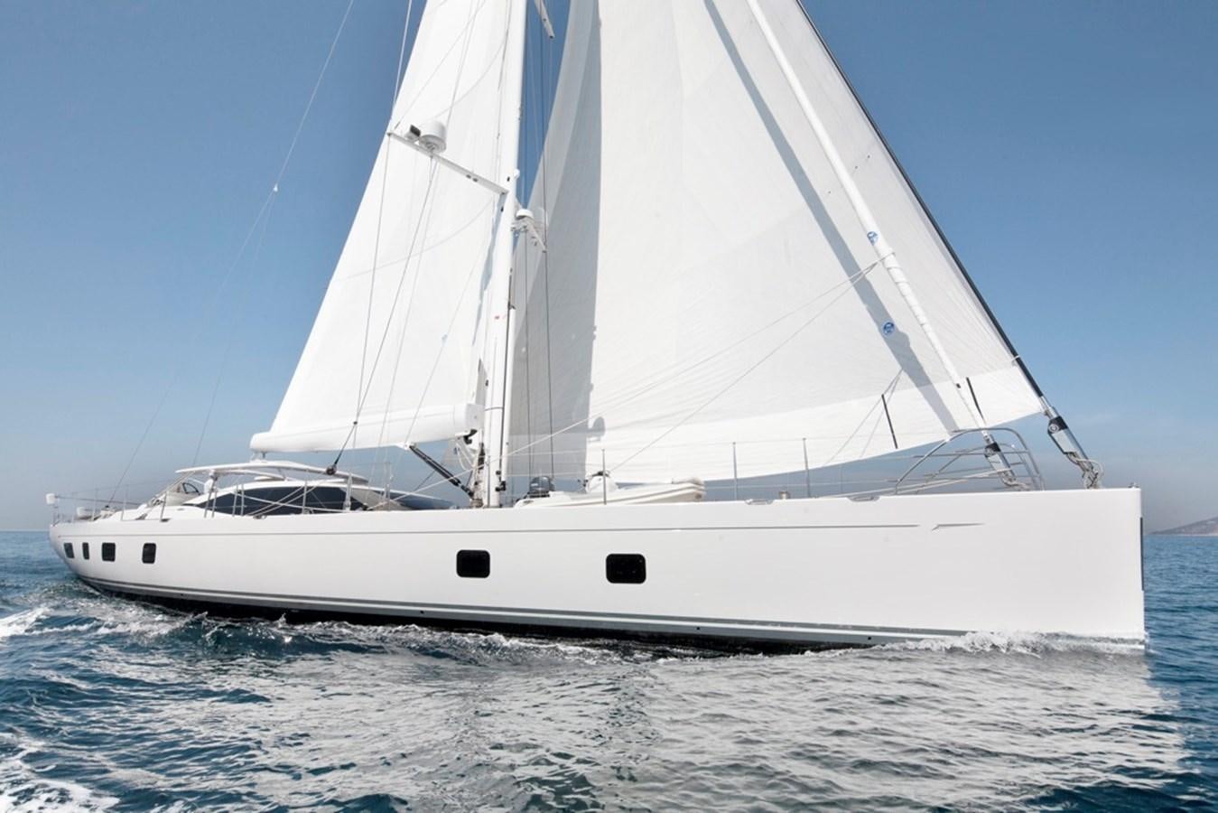 a white yacht on the water aboard SERAFIM Yacht for Sale