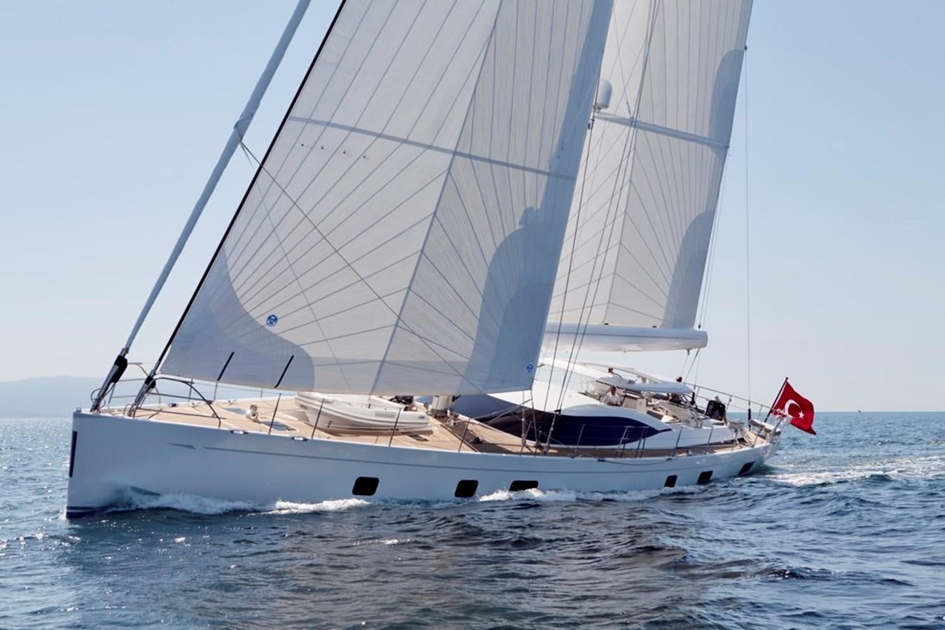 a sailboat on the water aboard SERAFIM Yacht for Sale