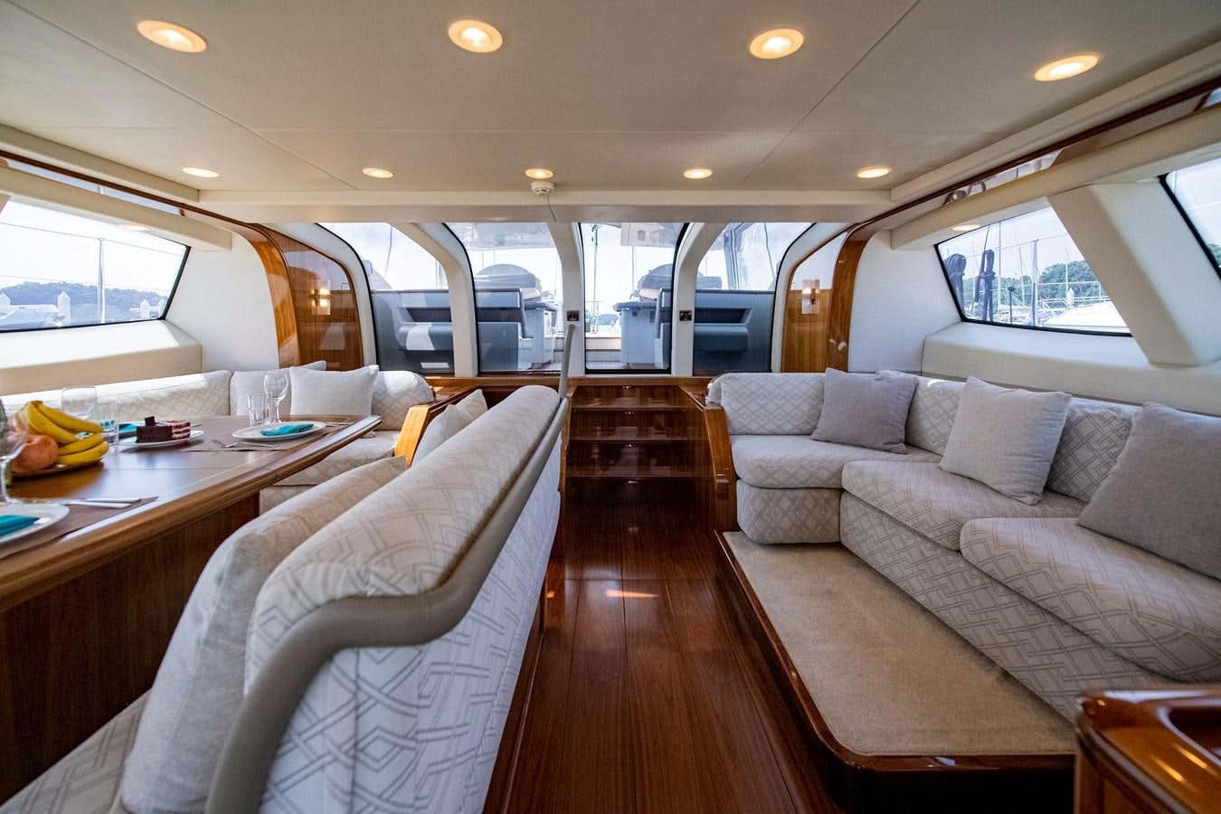 inside of a car aboard SERAFIM Yacht for Sale