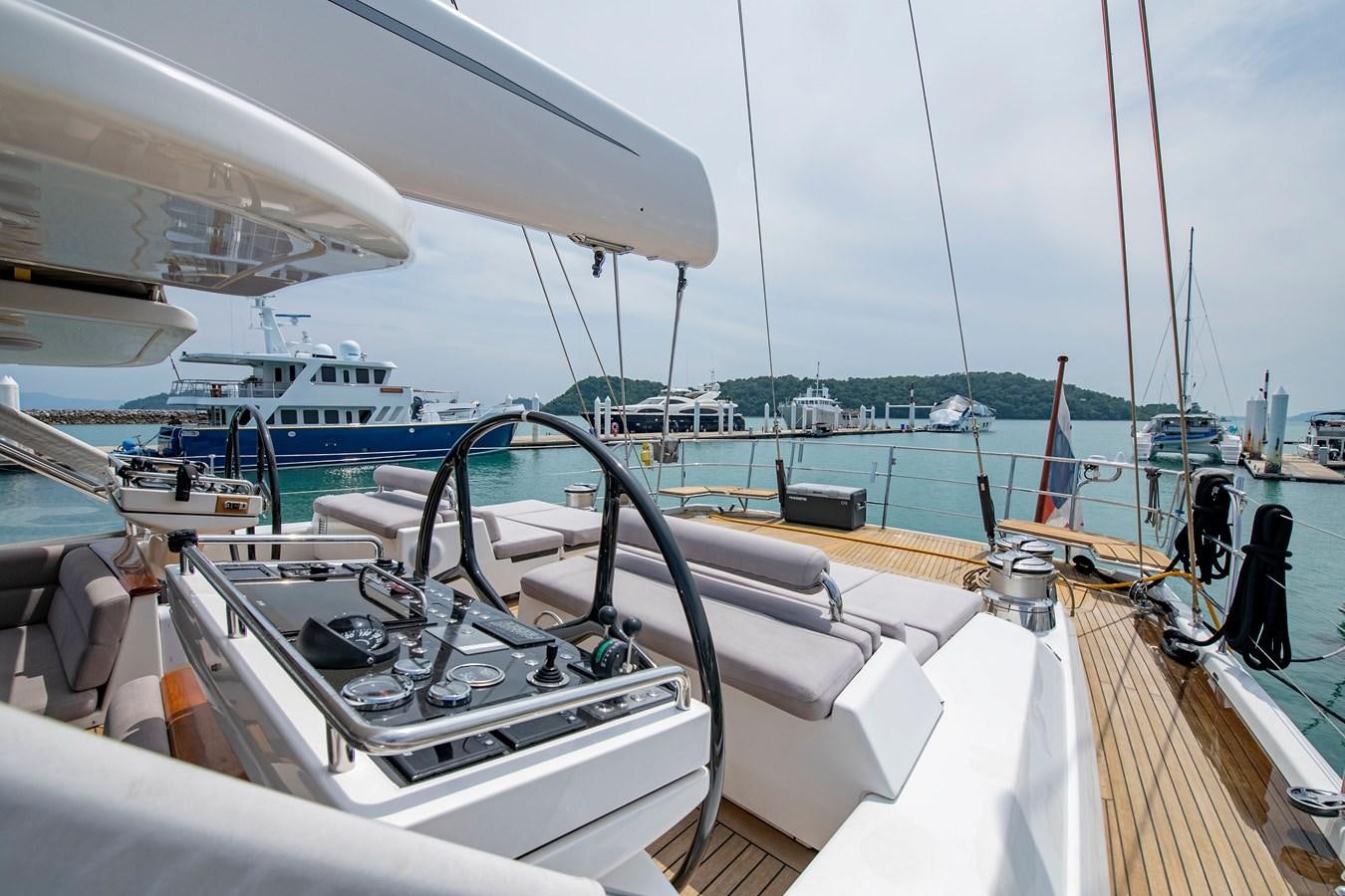 a boat on the water aboard SERAFIM Yacht for Sale