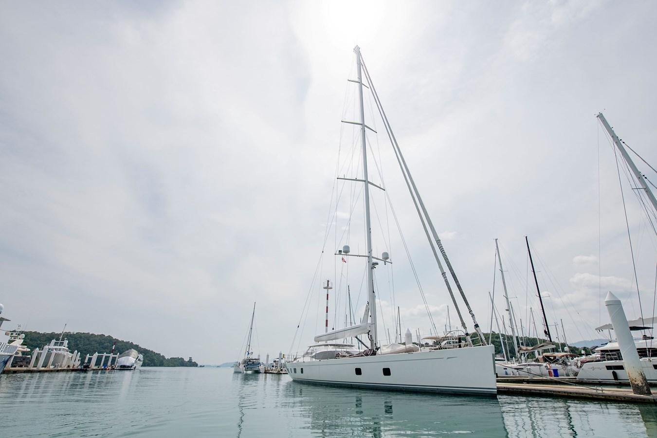 a sailboat in the water aboard SERAFIM Yacht for Sale