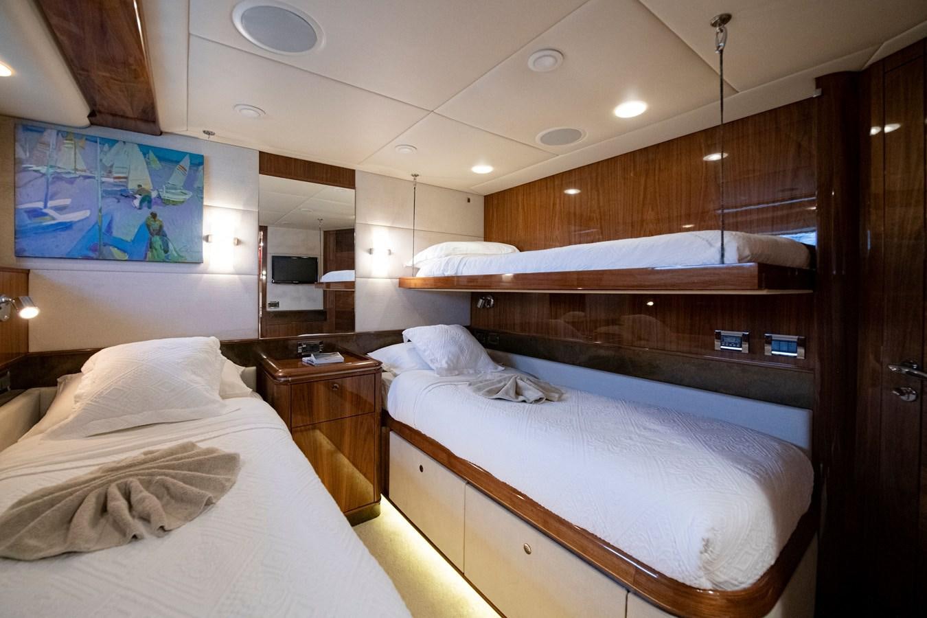 a room with two beds aboard SERAFIM Yacht for Sale