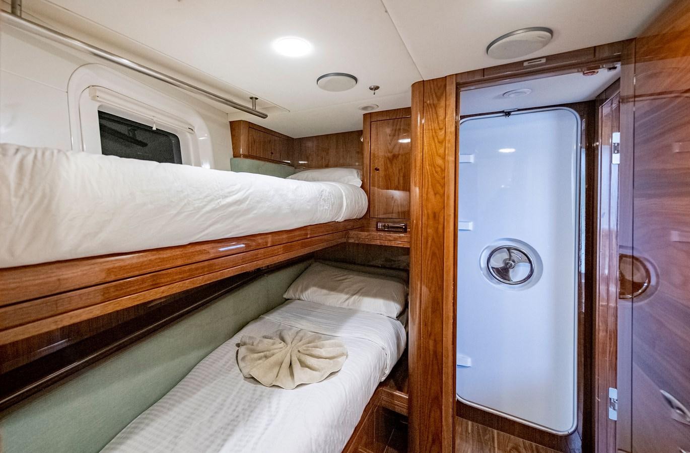a room with two beds aboard SERAFIM Yacht for Sale