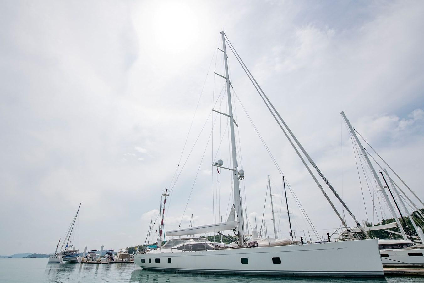 a boat in the water aboard SERAFIM Yacht for Sale