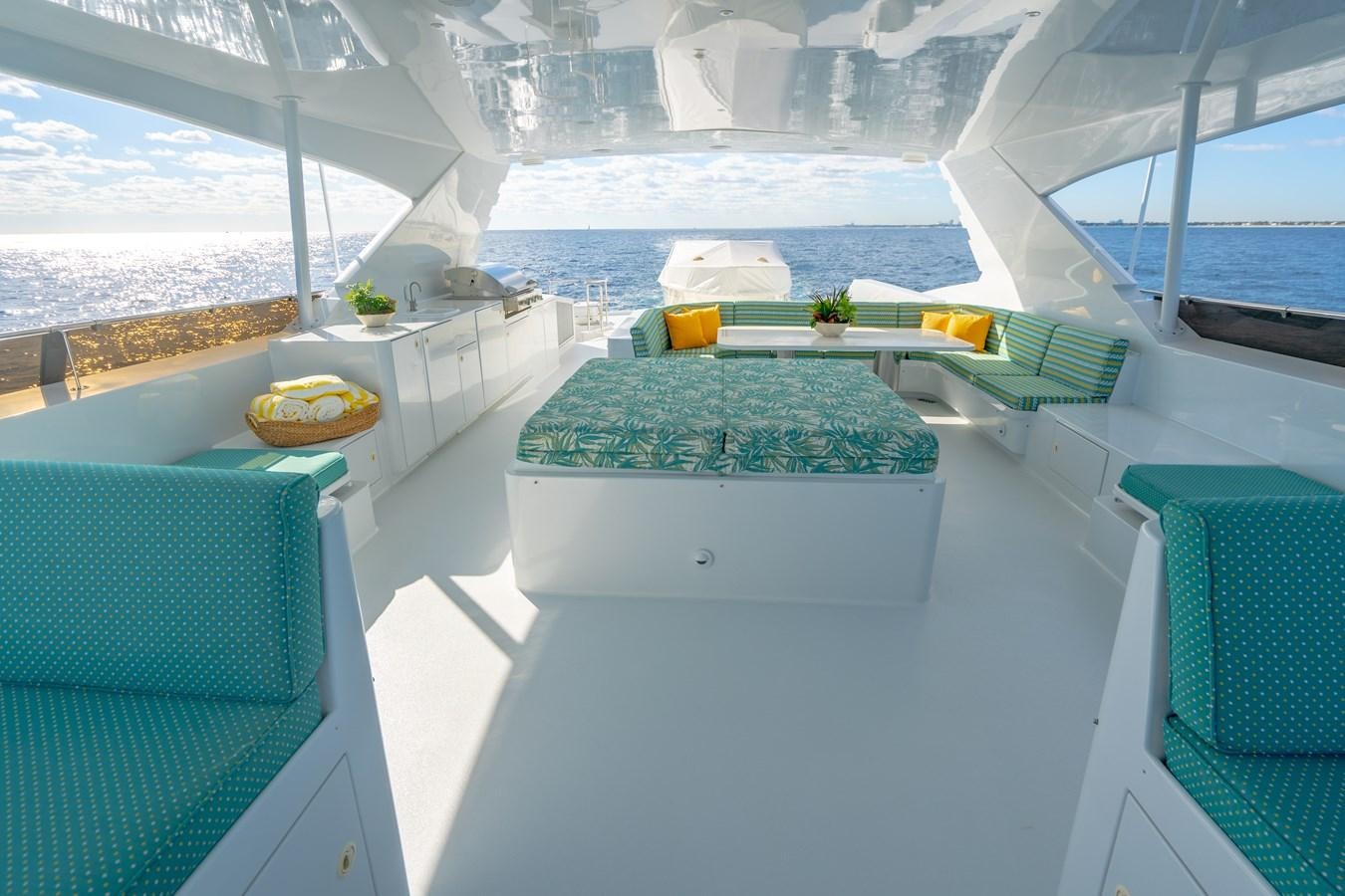 a large green house with a pool aboard SEA DREAMS Yacht for Sale