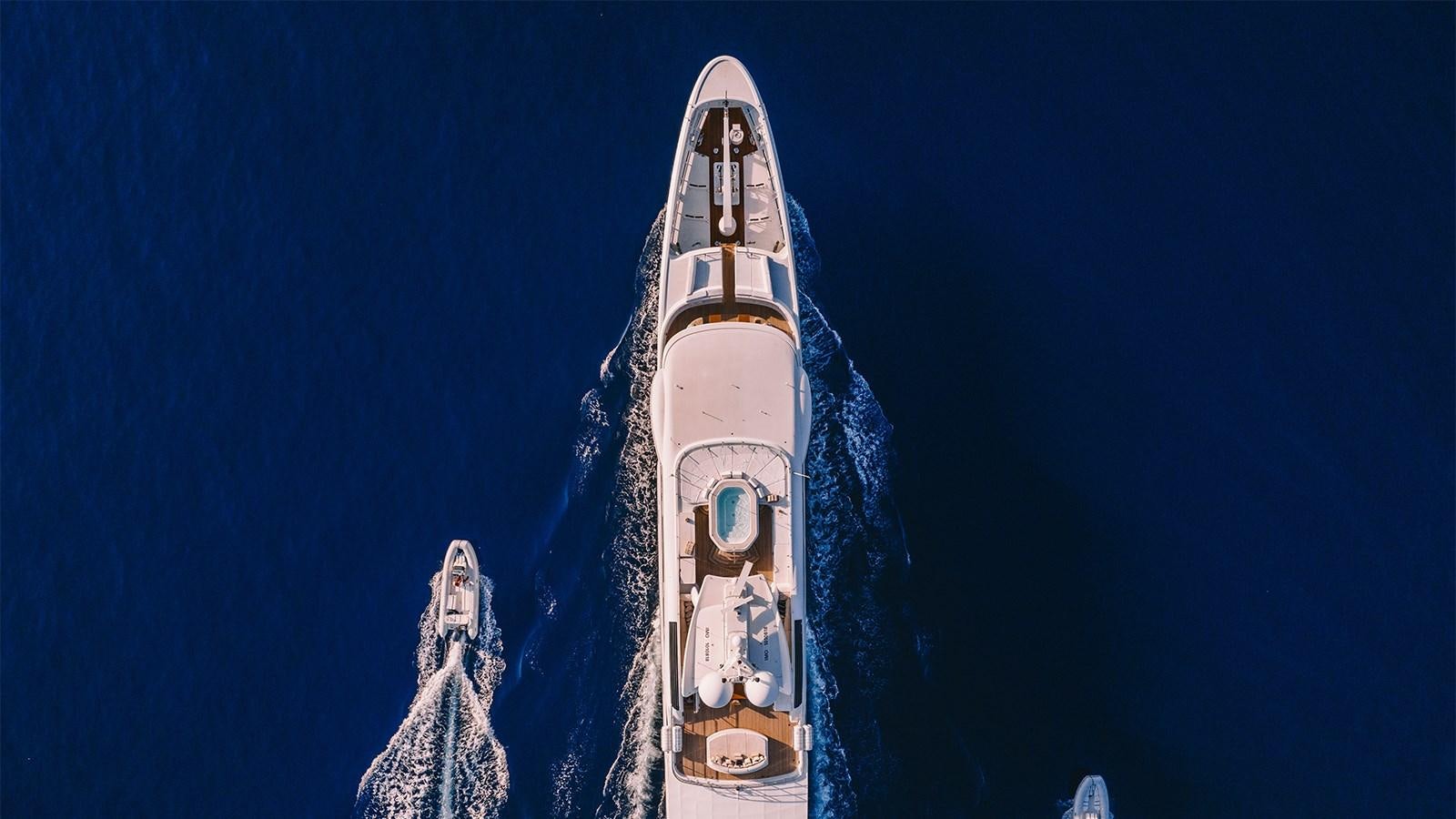a space shuttle in space aboard ARIELA Yacht for Sale