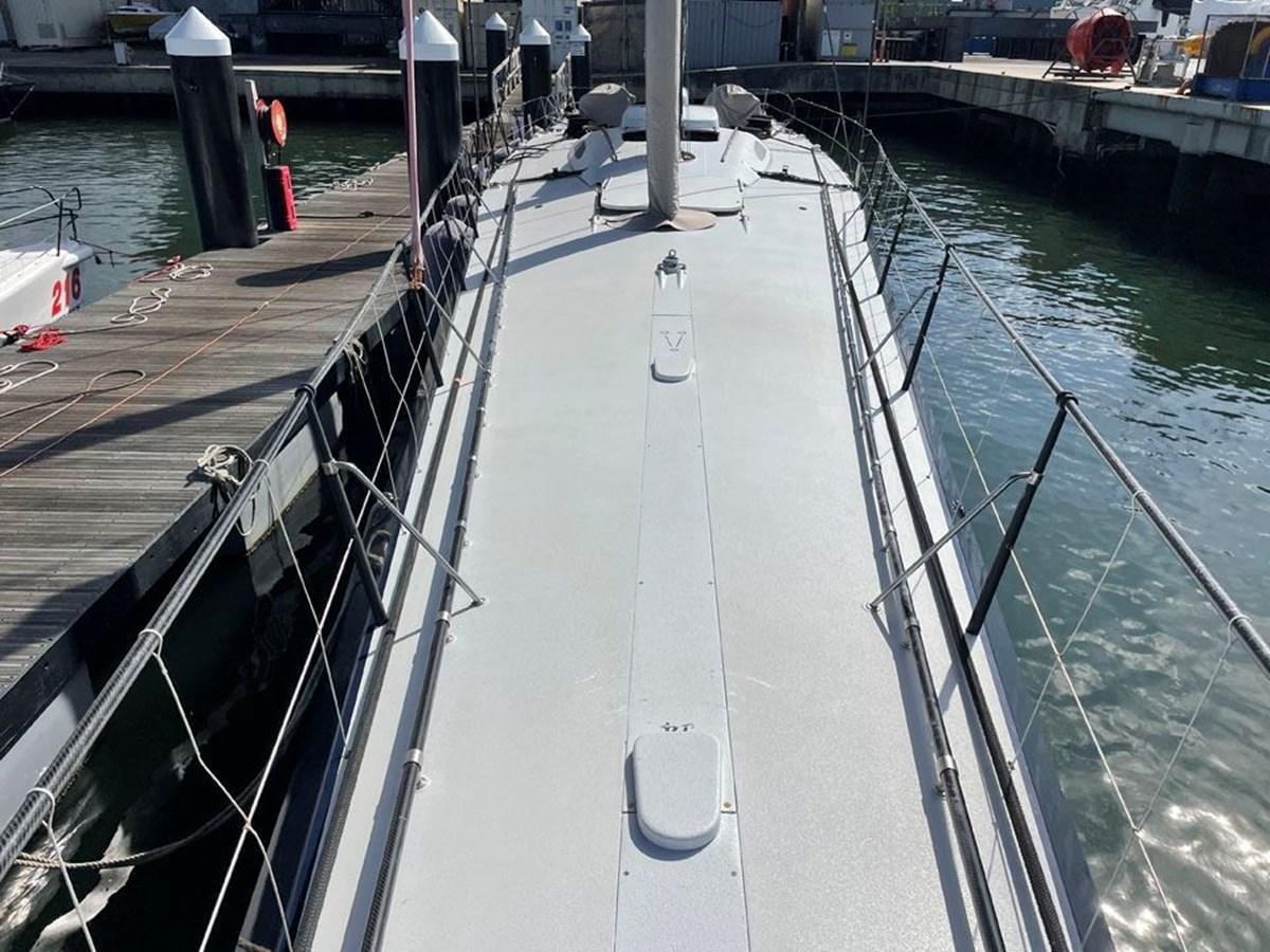 a long white bridge aboard BLACK JACK IV Yacht for Sale