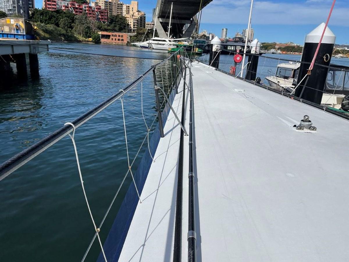 a boat is sailing in the water aboard BLACK JACK IV Yacht for Sale