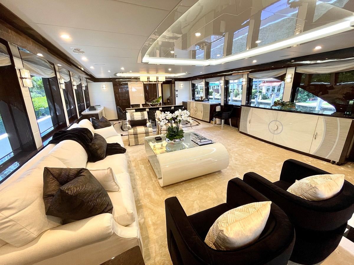 a living room with a large window aboard NEW BOAT WITH FULL WARRANTIES Yacht for Sale
