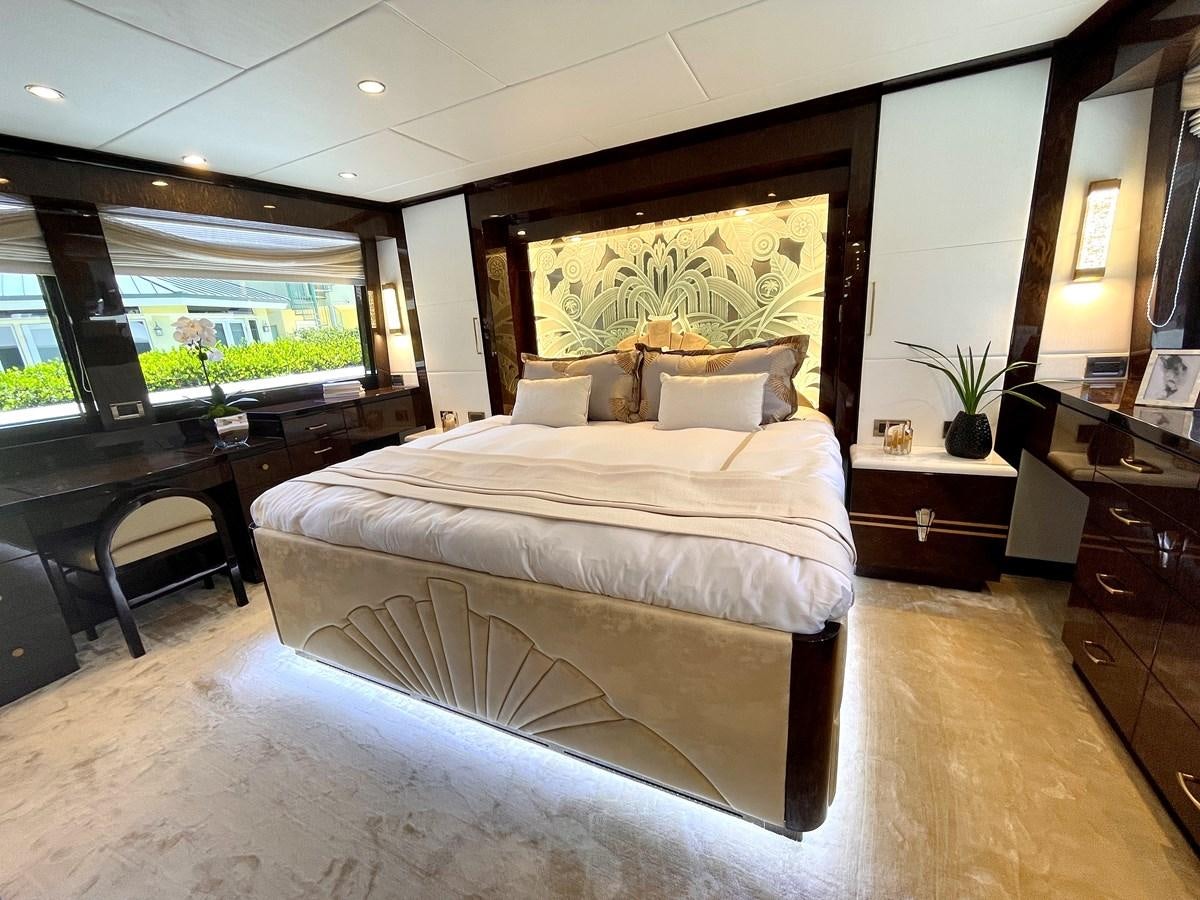 a bedroom with a large bed aboard NEW BOAT WITH FULL WARRANTIES Yacht for Sale