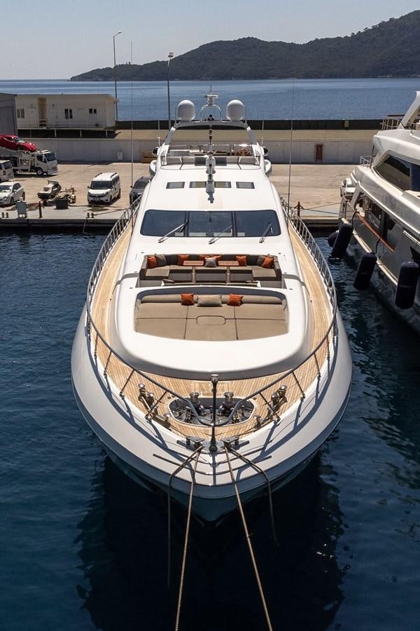 a boat docked at a pier aboard ASYA Yacht for Sale