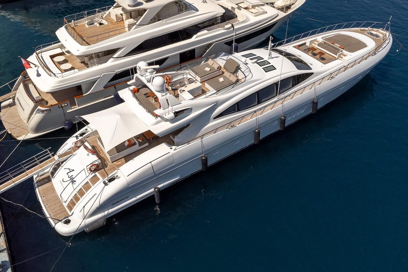 a high angle view of a ship aboard ASYA Yacht for Sale