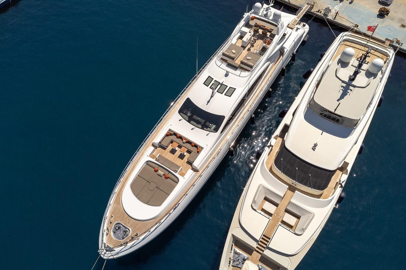 a high angle view of a ship aboard ASYA Yacht for Sale