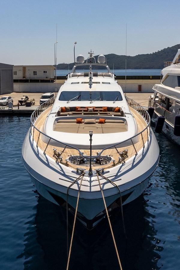 a boat docked at a pier aboard ASYA Yacht for Sale