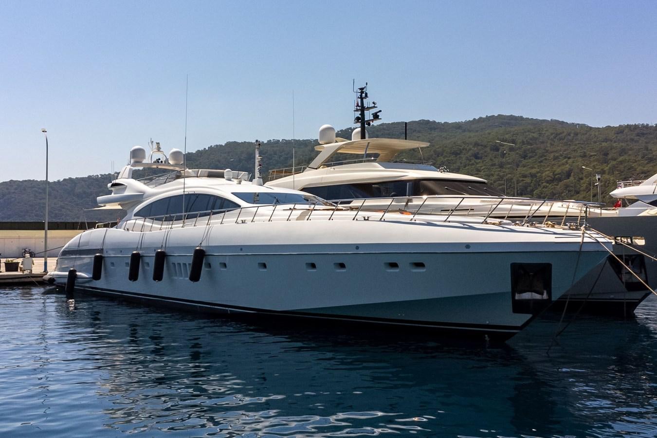 a large white boat in the water aboard ASYA Yacht for Sale