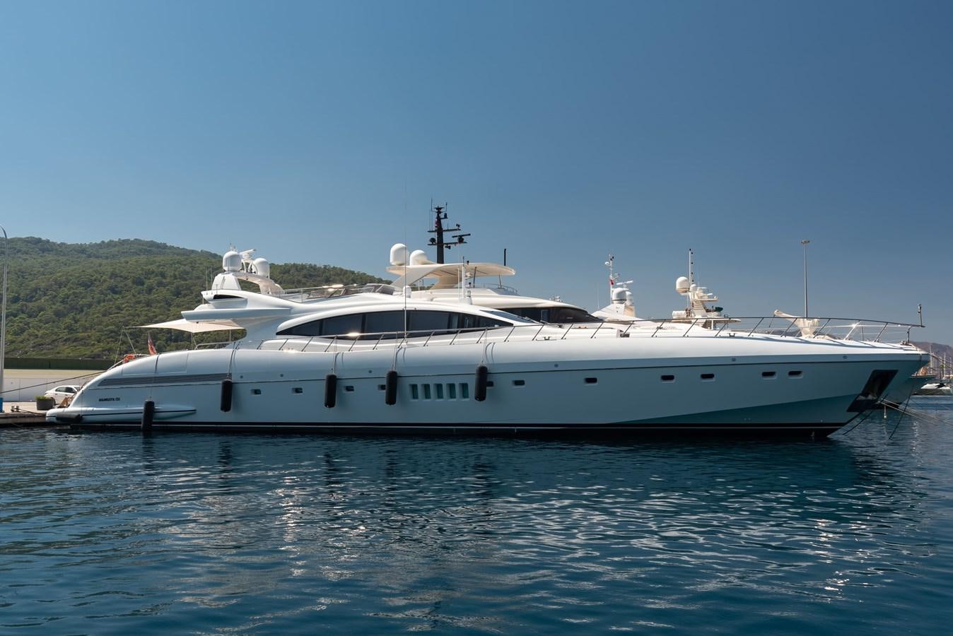 a white yacht in the water aboard ASYA Yacht for Sale