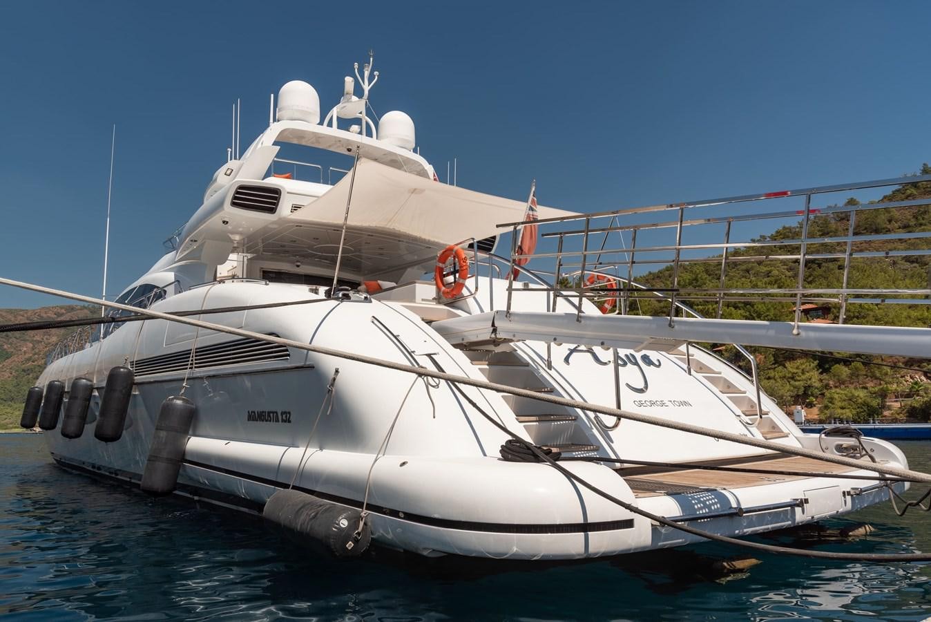 a large white boat in the water aboard ASYA Yacht for Sale
